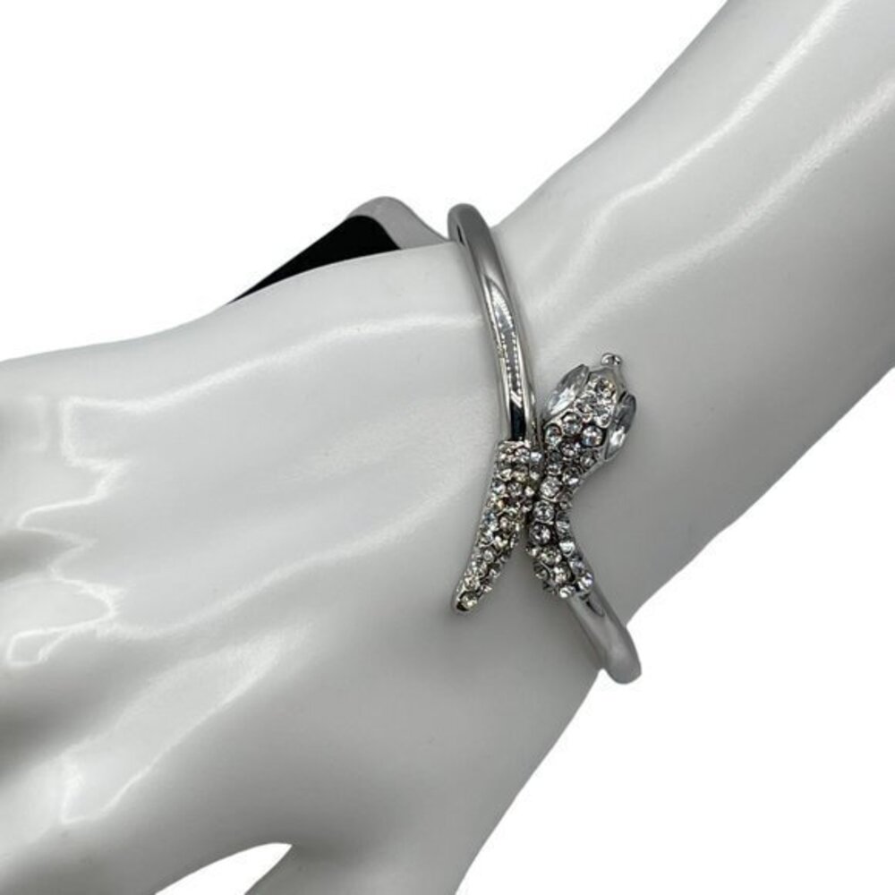 g by Gennaro Silver Diamond Snake Bangle Bracelet